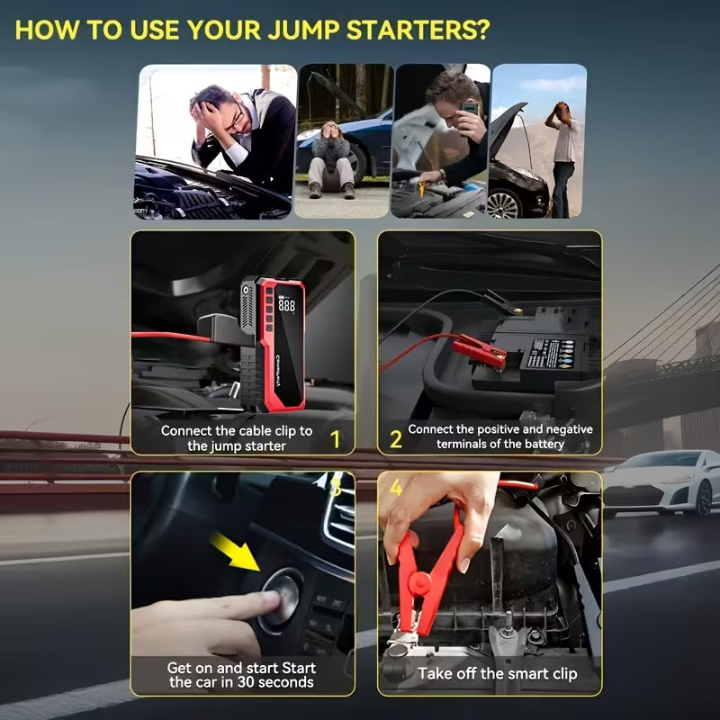 Portable Jump Starter & Air Inflator 10000A – 12V/14.8V