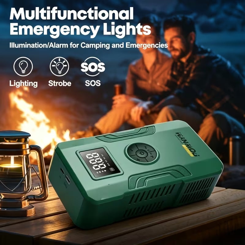 7-in-1 Portable Jump Starter & Air Pump 10000A – Cars, Trucks, Bikes & More