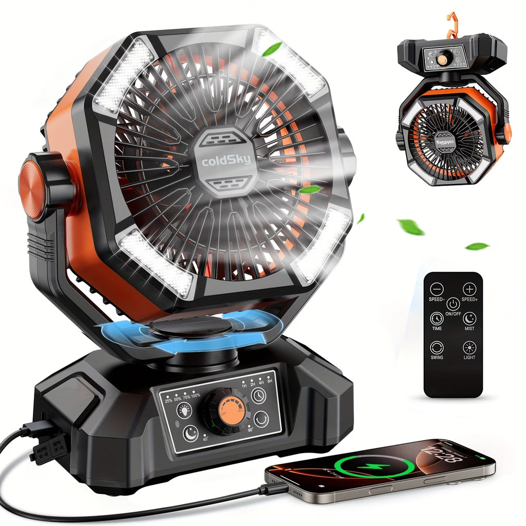Powerful Portable Fan - 20000mAh Battery Camping Fan