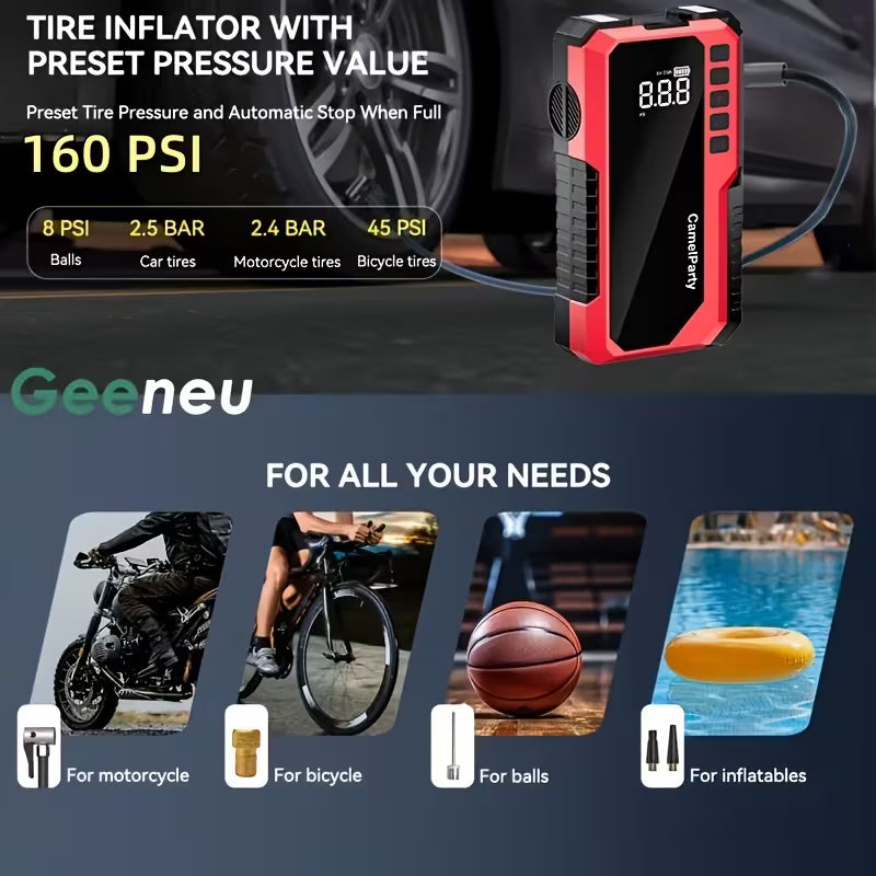Portable Jump Starter & Air Inflator 10000A – 12V/14.8V
