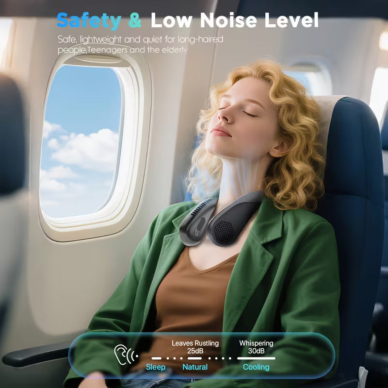Hands-Free Neck Fan – Bladeless Portable Personal Fan with 360° Airflow