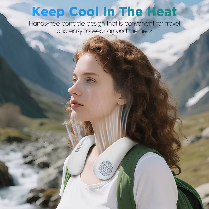 Hands-Free Neck Fan – Bladeless Portable Personal Fan with 360° Airflow